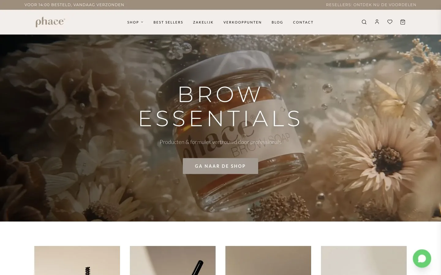 Phace Beauty homepage
